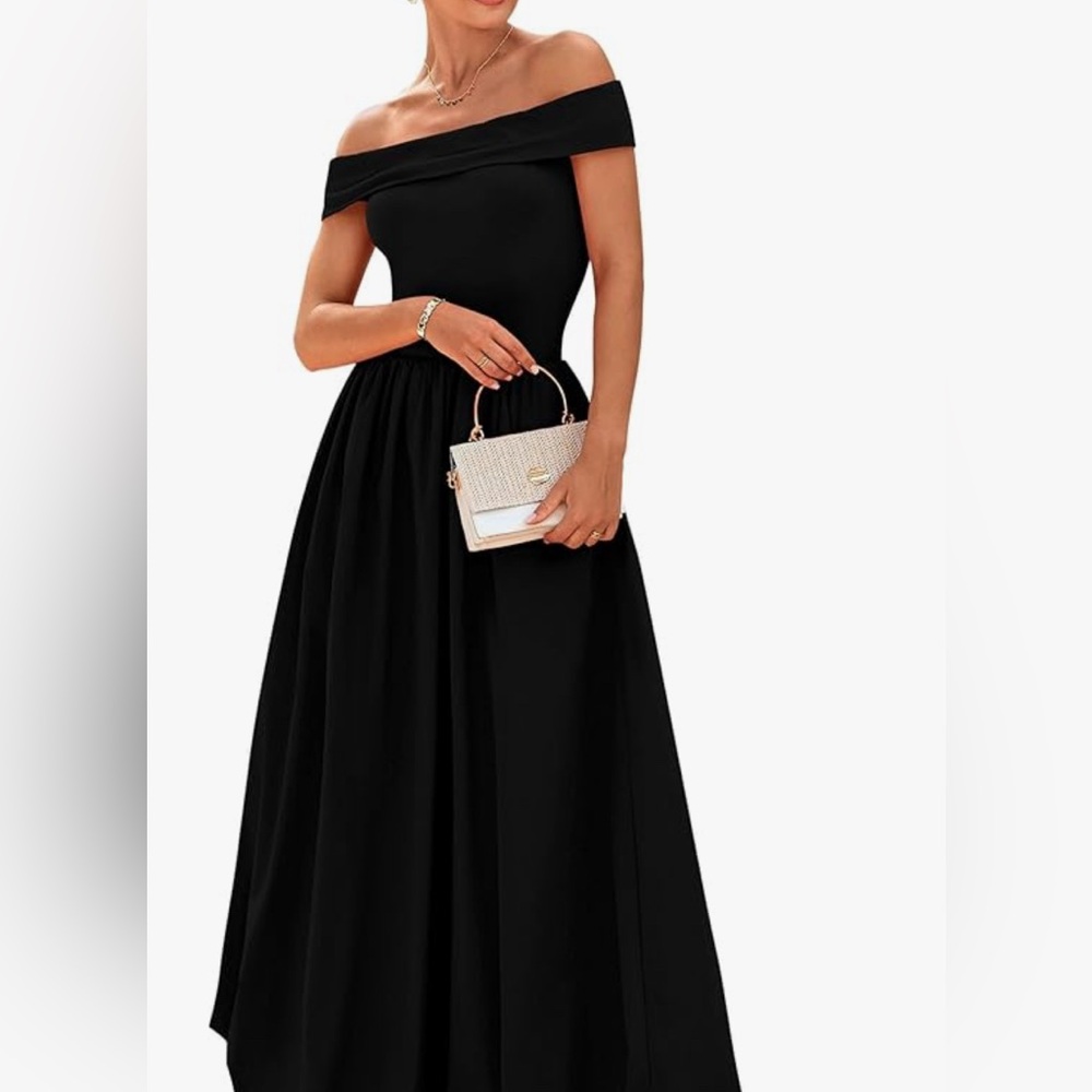Elegant Off-Shoulder Black Dress